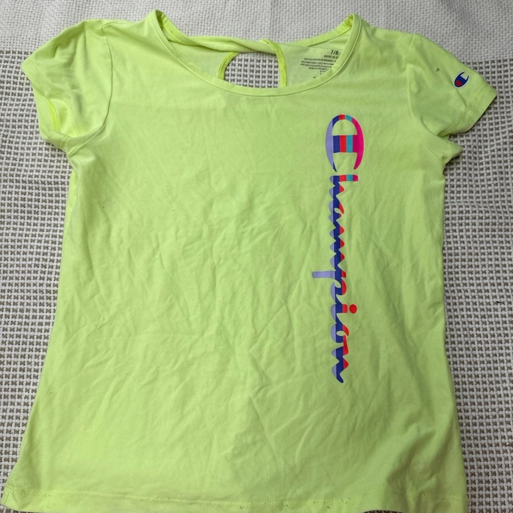 Champion Green Short Sleeve Tee Vibrant Cotton Blend